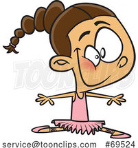 Cartoon Girl Ballerina Dancing by Toonaday