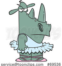 Cartoon Ballerina Rhinoceros by Toonaday