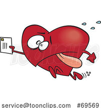 Cartoon Late Valentine Heart Sending Mail by Toonaday