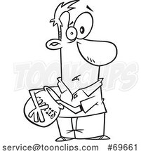 Cartoon Black and White Guy Caught Reaching into a Cookie Jar by Toonaday