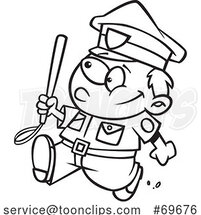 Cartoon Black and White Boy Police Officer by Toonaday