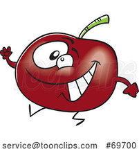 Cartoon Happy Cherry Walking by Toonaday