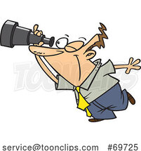 Cartoon Guy Looking Through a Telescope by Toonaday