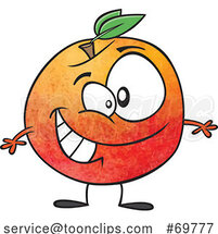 Cartoon Peach Character by Toonaday