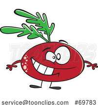 Cartoon Grinning Radish by Toonaday