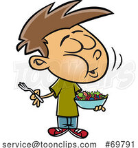 Cartoon Boy Eating a Word Salad by Toonaday