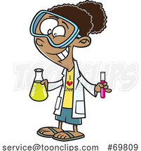 Cartoon Girl Chemist by Toonaday