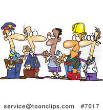 Cartoon Group of Men from Different Occupations by Toonaday