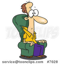 Cartoon Mesmerized Guy Sitting in a Chair by Toonaday