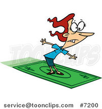 Cartoon Rich Business Woman Surfing on a Dollar Bill by Toonaday