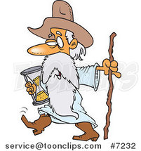 Cartoon Father Time Carrying an Hourglass by Toonaday