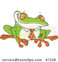 Cartoon Business Frog with an Ant Tie by Toonaday