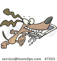 Cartoon Dog Fetching the Newspaper by Toonaday