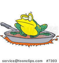 Cartoon Frog on a Frying Pan by Toonaday