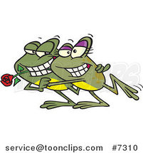 Cartoon Frog Couple Dancing by Toonaday