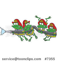Cartoon Fire Frogs Holding a Hose by Toonaday