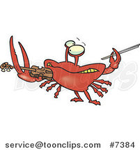 Cartoon Fiddler Crab Playing a Violin by Toonaday