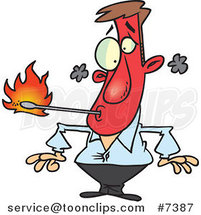 Cartoon Fire Eater Holding a Match in His Mouth by Toonaday