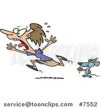Cartoon Mouse Scaring a Lady by Toonaday