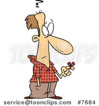 Cartoon Reminder String on a Forgetful Guy's Finger by Toonaday