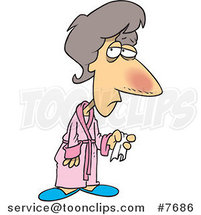 Cartoon Lady Sick with the Flu by Toonaday