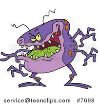 Cartoon Laughing Flu Bug by Toonaday