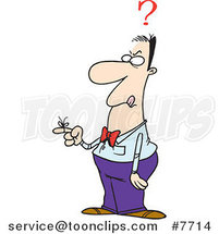 Cartoon Reminder String on a Forgetful Guy's Finger by Toonaday