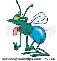 Cartoon Tired House Fly by Toonaday