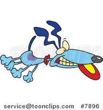 Cartoon Leaping Dog Catching a Frisbee by Toonaday