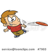 Cartoon Boy Tossing a Frisbee by Toonaday