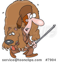 Cartoon Frontiersman Carrying a Bear by Toonaday