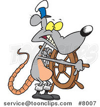 Cartoon Captain Rat Steering by Toonaday