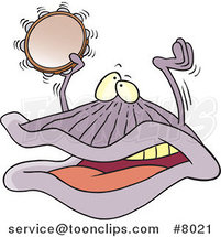 Cartoon Clam Playing a Clam Playing a Tambourine by Toonaday