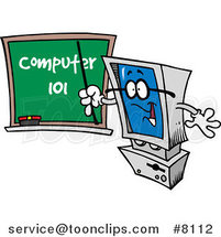 Cartoon Desktop Computer Teaching by Toonaday