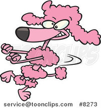 Cartoon Poodle Doing a Happy Dance by Toonaday