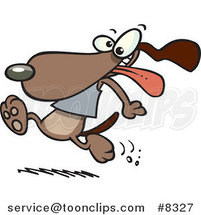 Cartoon Dog Running with His Tongue Hanging out by Toonaday