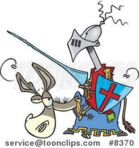 Cartoon Broke Jouster on a Donkey by Toonaday
