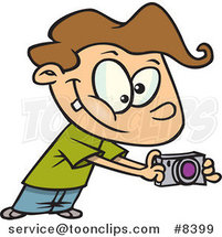 Cartoon Boy Using His Camera by Toonaday