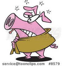 Cartoon Pig Sick with the Swine Flu by Toonaday