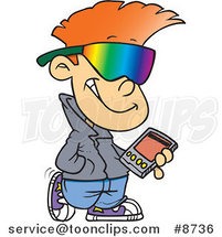 Cartoon Cool Kid Carrying a Smart Phone by Toonaday