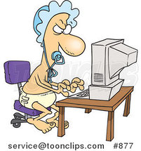 Cartoon Baby Guy Typing a Complaint Email by Toonaday