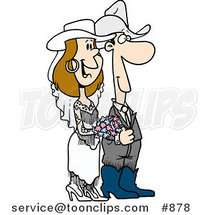 Cartoon Western Wedding Couple by Toonaday