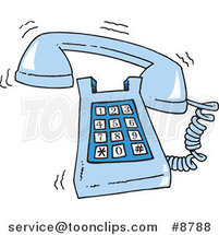 Cartoon Ringing Desk Phone by Toonaday