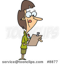 Cartoon Female Supervisor Using a Clip Board by Toonaday