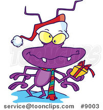 Cartoon Santa Bug by Toonaday