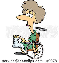 Cartoon Depressed Lady in a Wheelchair by Toonaday