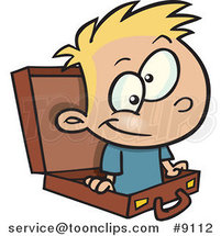 Cartoon Prodigy Boy in a Briefcase by Toonaday