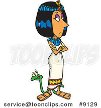 Cartoon Cleopatra with a Snake by Toonaday