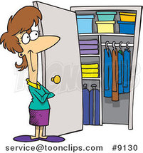 Cartoon Lady with a Clean Closet by Toonaday