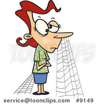Cartoon Patient Lady with Cobwebs by Toonaday